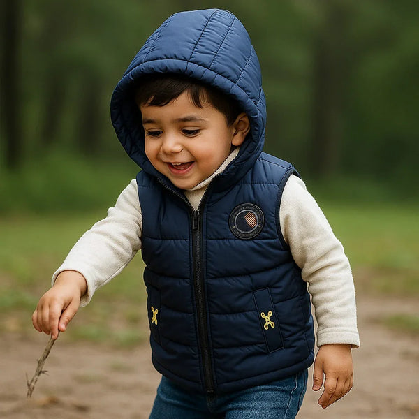 Premium Sleeveless Puffer Jacket (Blue)