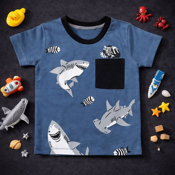 Sharks Printed Pocket Tee