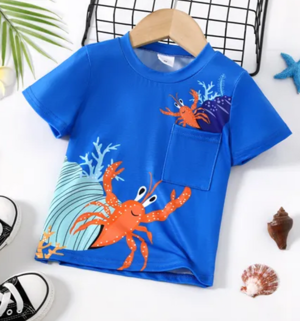 Surfing Crab Pocket Tee
