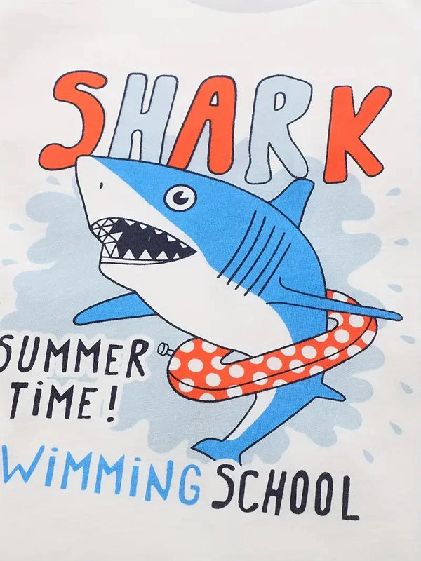 Swimming School Shark Graphic Tee