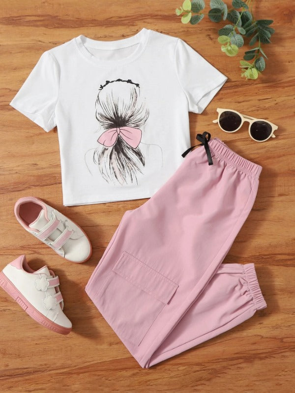 WP Purple Bow Girl Graphic Tracksuit