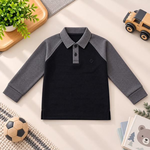 Classic Black Colorblock Polo