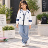 Navy Hearts Zipper Hoodie