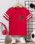 White Stripes 10 Letter Tee Red