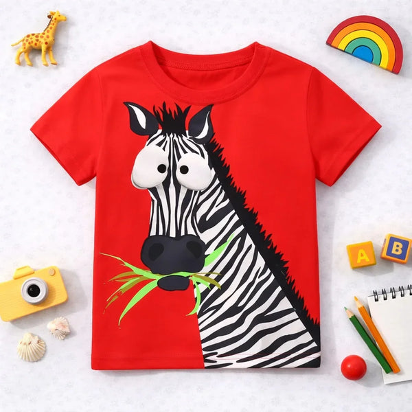 Zebra Graphic Tee Red