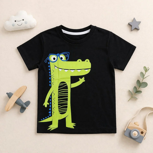Hello Crocodile Tee Black