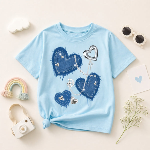 Blue Denim Love Graphic Tee