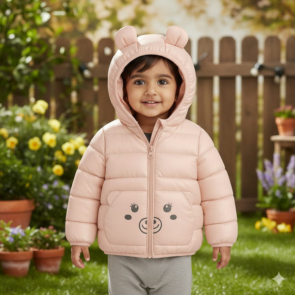 Panda Puffer Jacket (Pink)