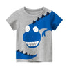 Blue Dino Graphic Tee Grey