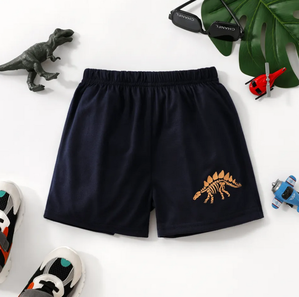 Solid Black Dino Shorts