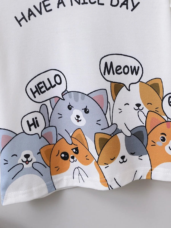 Have A Nice Day Cats Graphic Tee