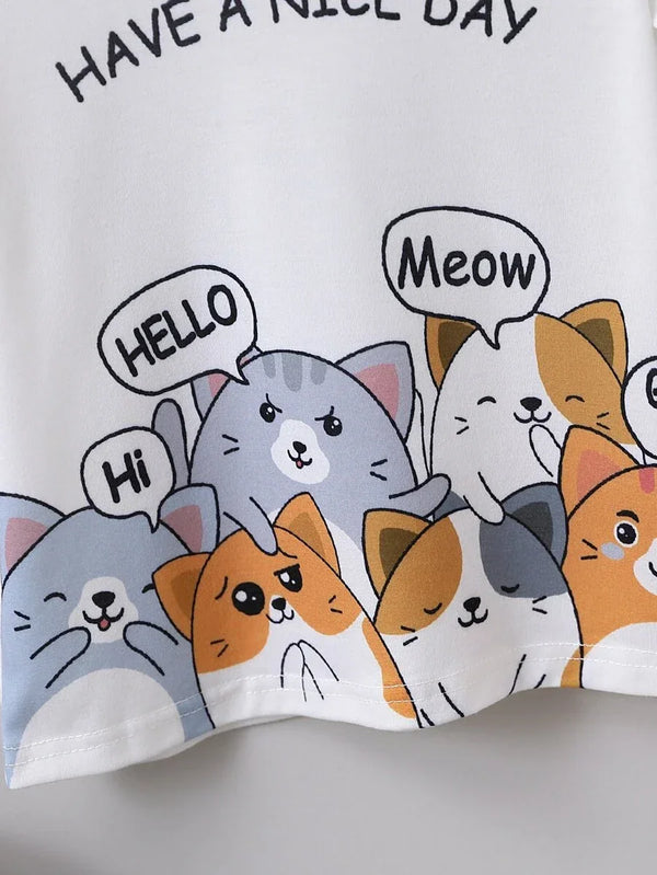 Have A Nice Day Cats Graphic Tee