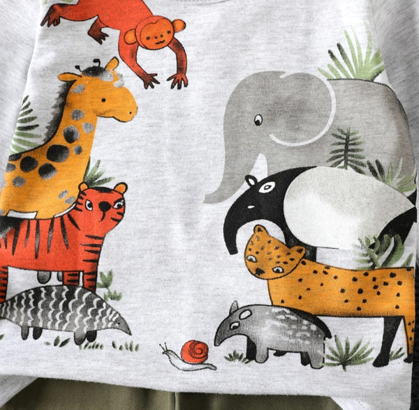 Jungle Animals Tracksuit ( Cotton / Summer )