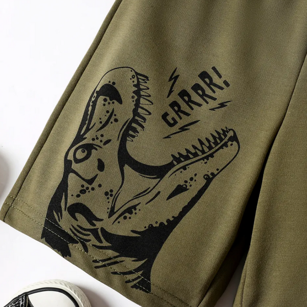 Olive Green T Rex Shorts