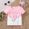 Cute Pink Elephant Graphic Tee