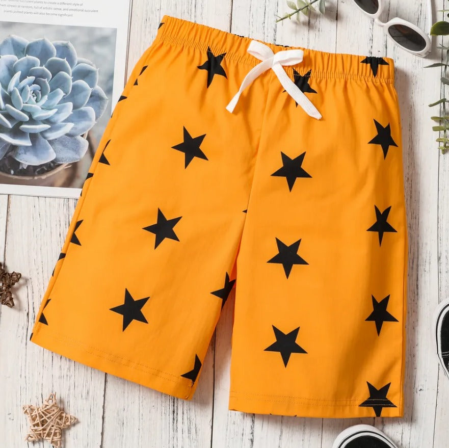 Stars Printed Shorts Yellow – Funsies Garments