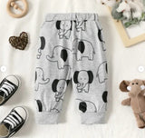 Elephant Printed Trouser ( Grey )