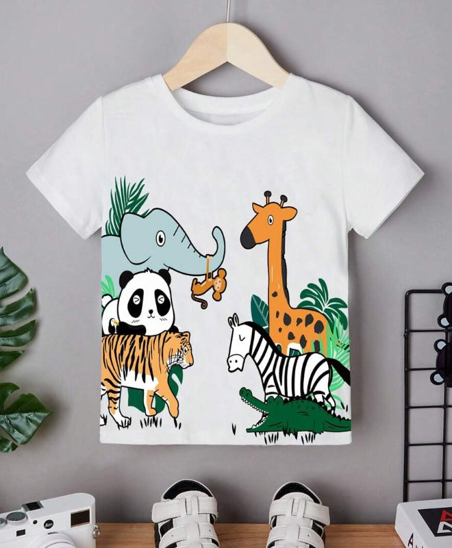 Cute Jungle Animals Graphic Tee Inf