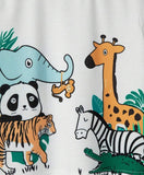 Cute Jungle Animals Graphic Tee Inf (White)