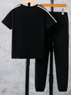 Shoulder Stripes Horns Tracksuit Black