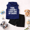 Look Like My Daddy Hood Set Navy