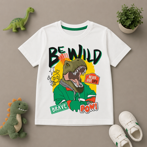 Be Wild And Brave T Rex Graphic Tee