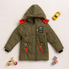 Arctic Explorer Detachable-Hood Puffer (Olive)