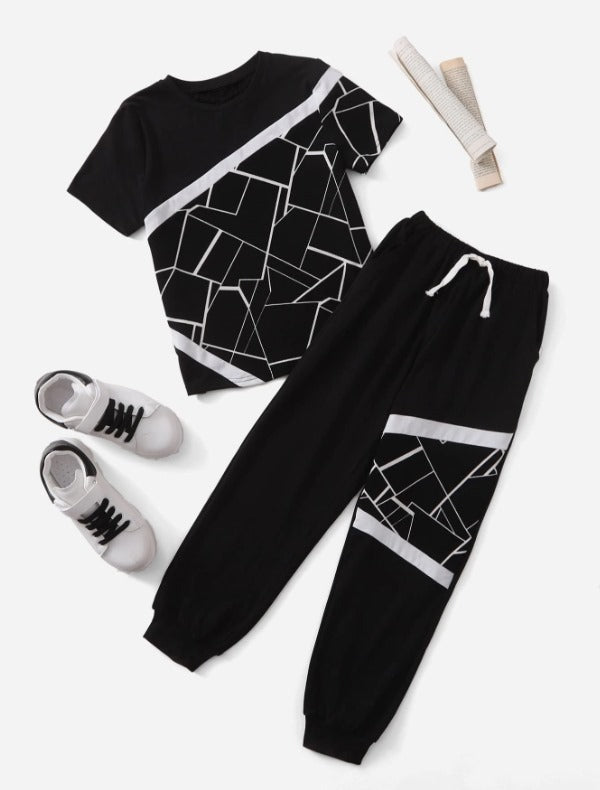 BW Geometric Pattern Tracksuit