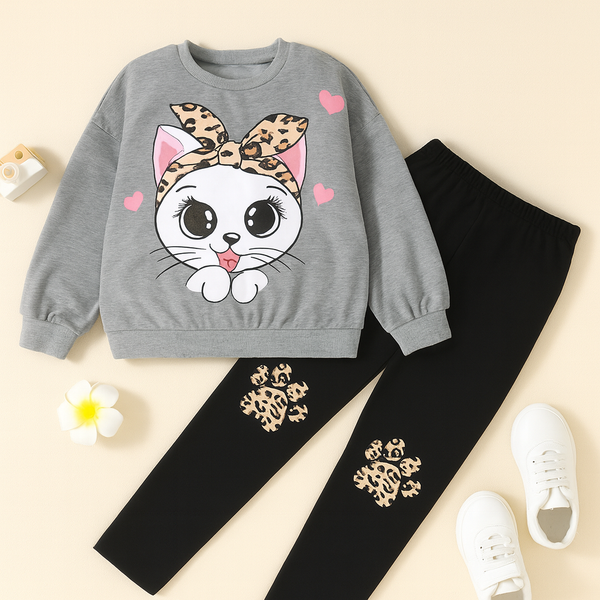 Bandana Cat Tracksuit Light Grey