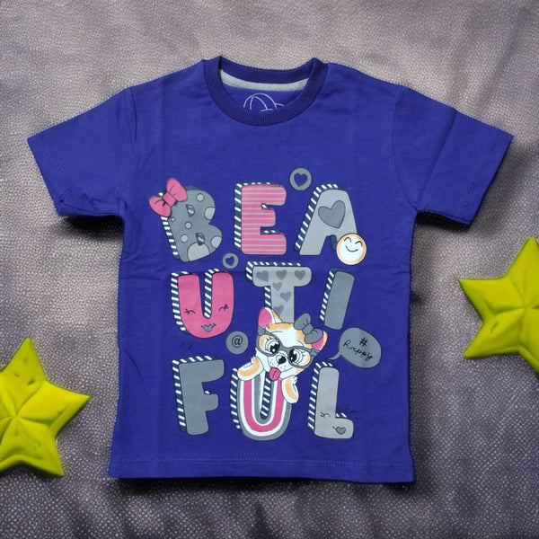 Beautiful Puppy Gaphic Tee (Purple)