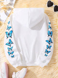 Blue Butterflies Zipper Hoodie