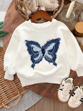 Blue Dotted Butterfly Sweatshirt