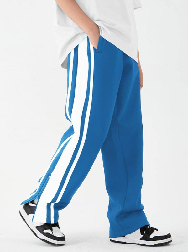 Blue Three Stripes Trouser With Ankle Zips - S