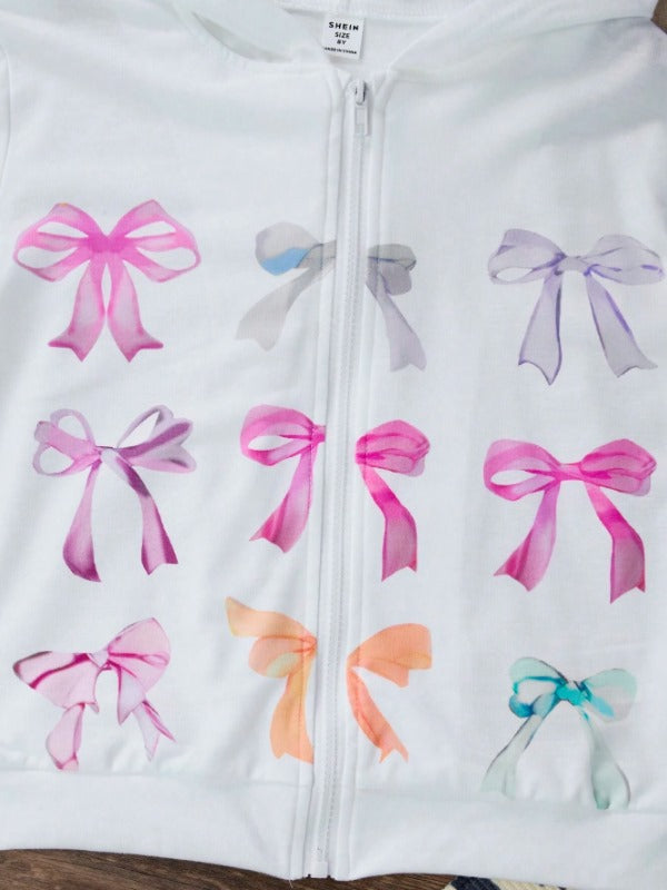 Bow Line Zipper Hoodie