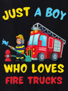 Boy Loves Fire Trucks Graphic Tee