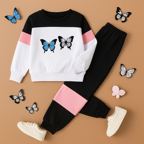 Butterflies Graphic Stripes Tracksuit