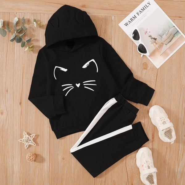 Cat Tracksuit Black