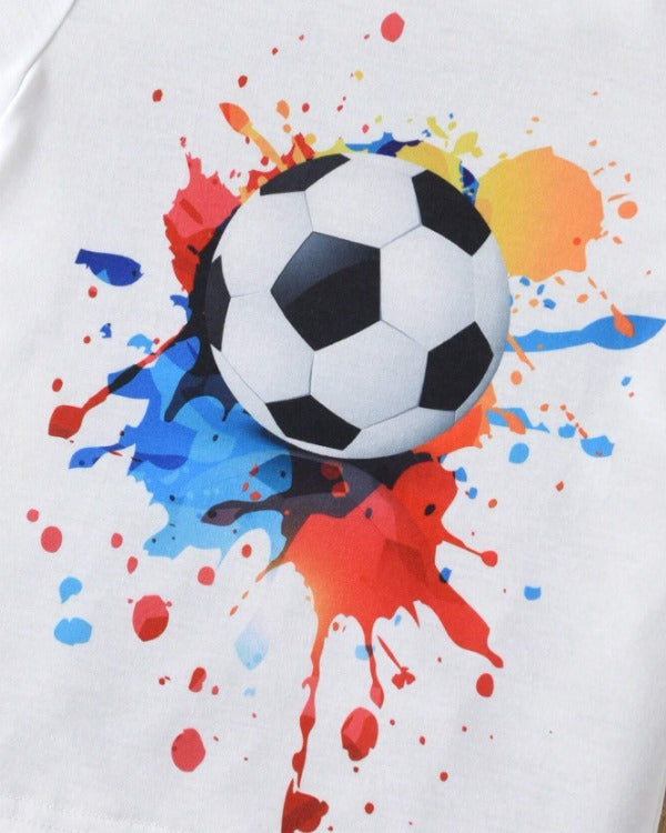 Colorful Football Graphic Tee White