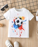 Colorful Football Graphic Tee White