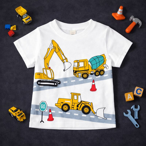 Construction Machines On Work Graphic Tee