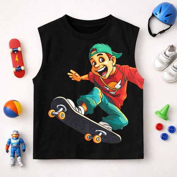 Cool Skate Board Boy Tank Top