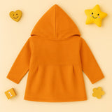 Cozy Bloom Fleece Hoodie Coat (Orange)