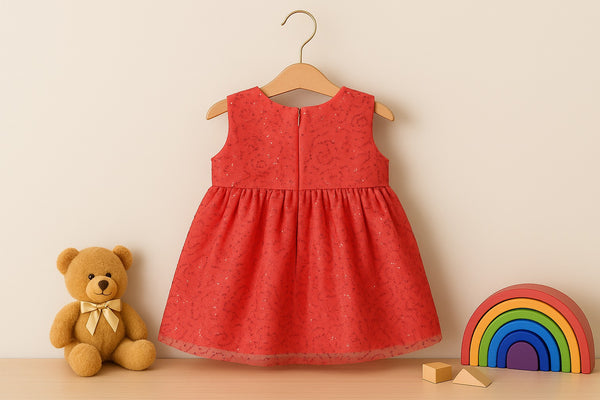 Crimson Sparkle Bow Frock