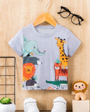 Cute Jungle Animals Graphic Tee Inf (H Grey)