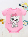 Cute Meow Cat Romper Pink