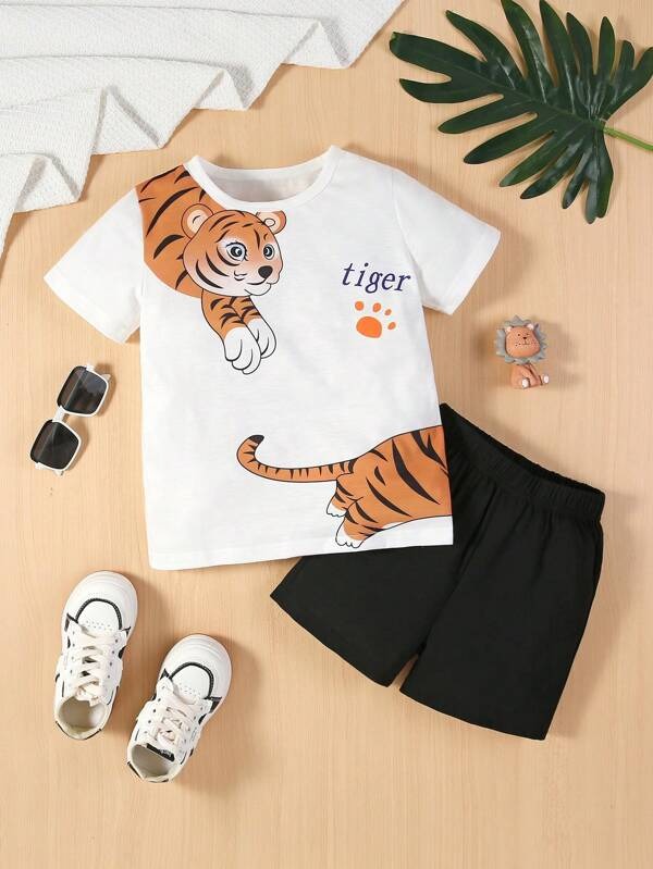 Cute Mini Tiger Graphic Set