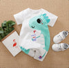 Cute Sea Green Dino Romper