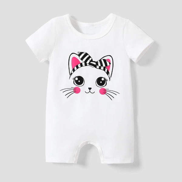 Cute White Cat Romper