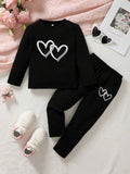 FS Basic Double Heart Tracksuit BLK