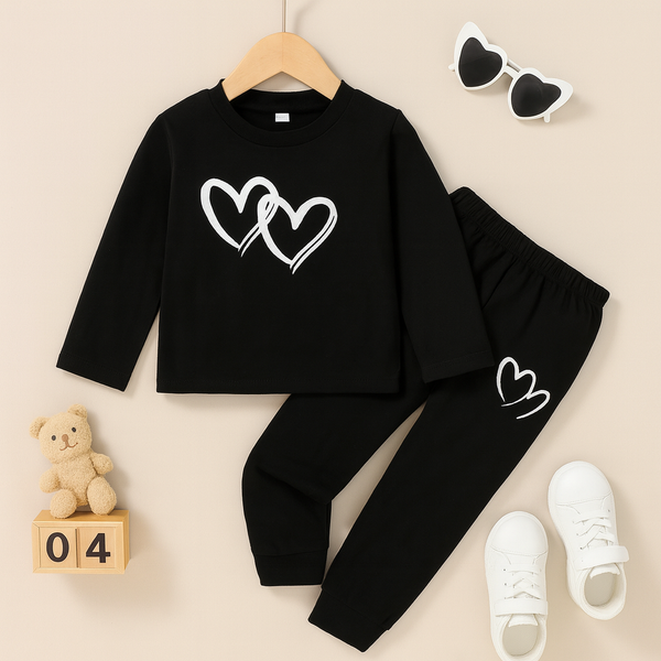 FS Basic Double Heart Tracksuit BLK